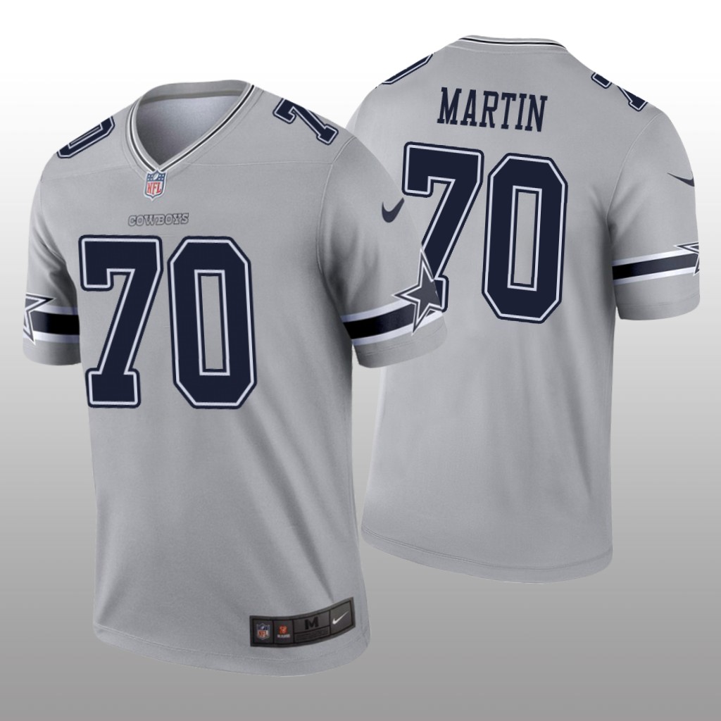Dallas Cowboys Zack Martin Gray Jersey Inverted Legend - Men's