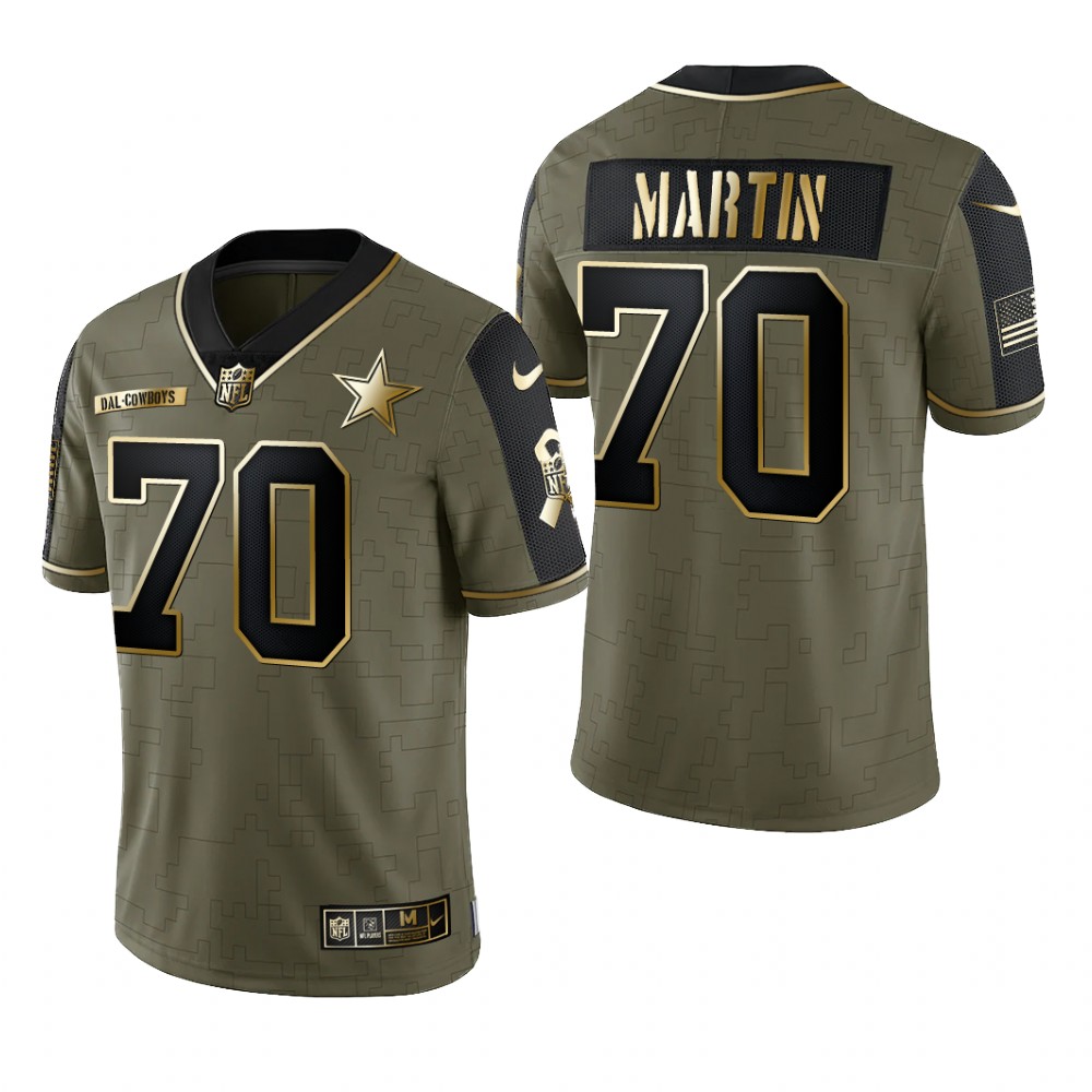 Dallas Cowboys Zack Martin Olive Gold Limited Jersey 2021 Salute To Service - Men's