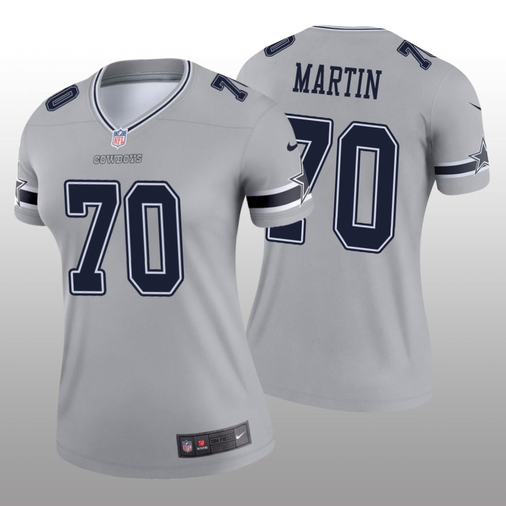 Dallas Cowboys Zack Martin Silver Jersey Inverted Legend - Women's