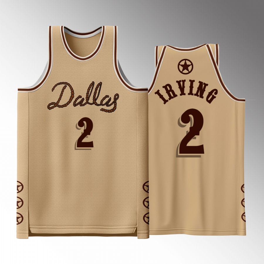 Dallas Mavericks #2 Kyrie Irving Wild West Brown Jersey Fashion Tank