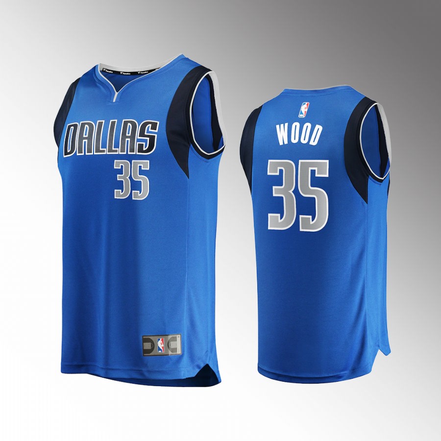 Dallas Mavericks #35 Christian Wood Icon Edition Jersey Fast Break  Blue