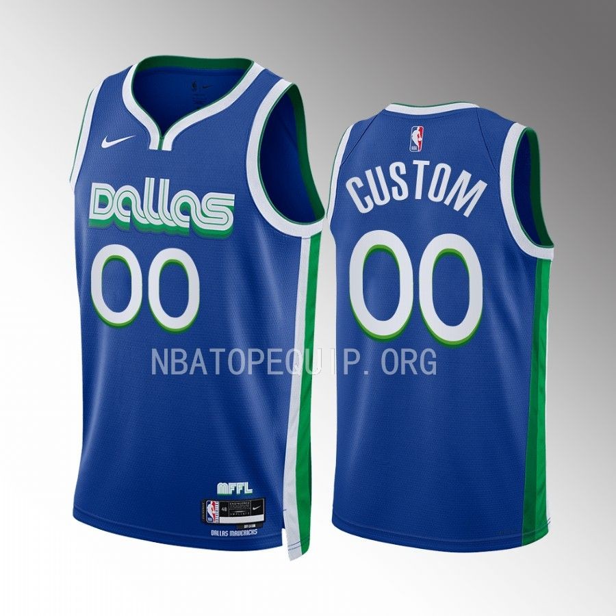 Dallas Mavericks Custom 2022-23 City Edition Blue #00 Jersey Swingman