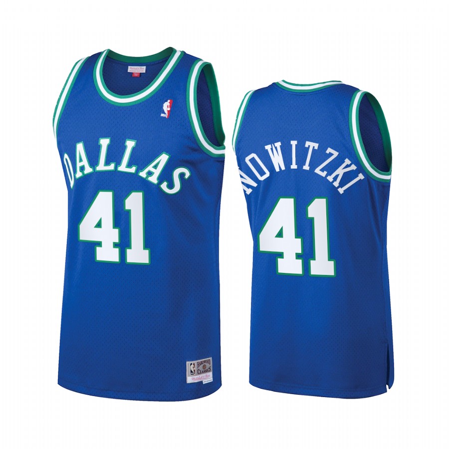 Dallas Mavericks Dirk Nowitzki #41 Blue Heritage Classic Jersey