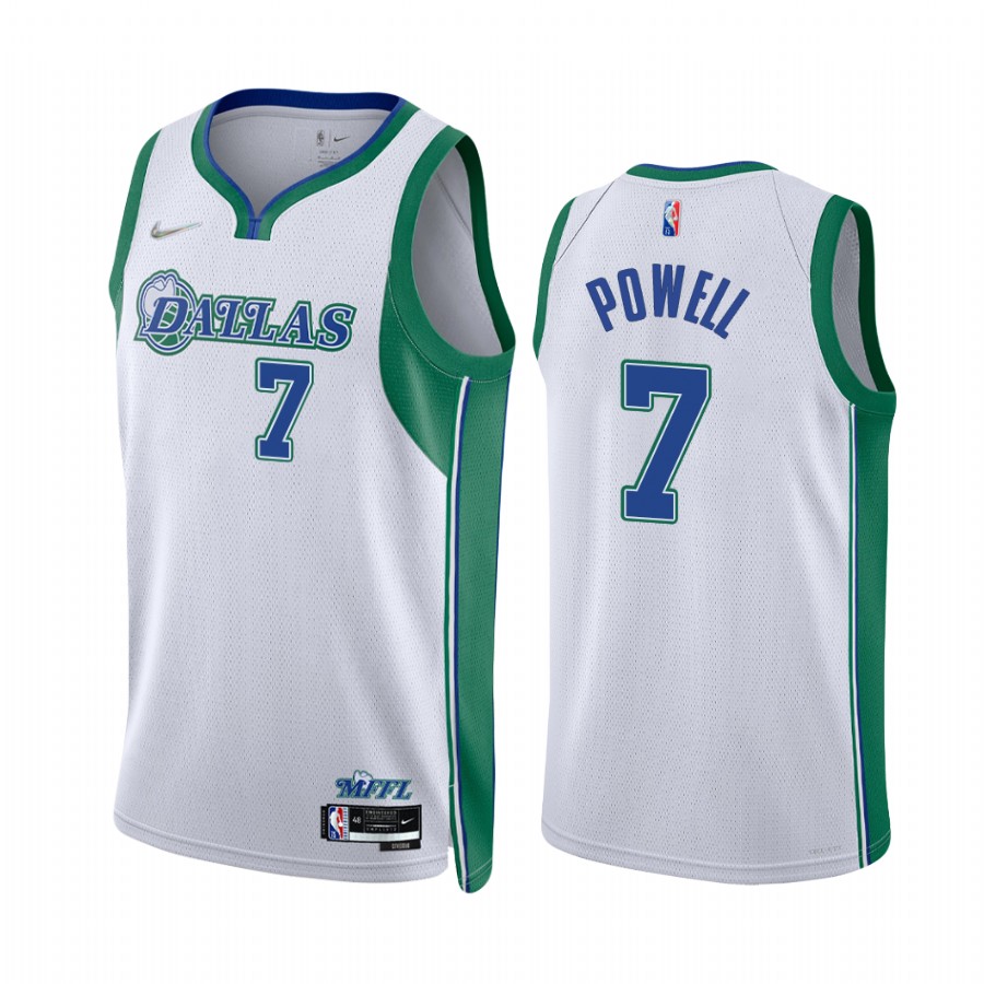 Dallas Mavericks Dwight Powell 2021-22 White City Edition Jersey Throwback