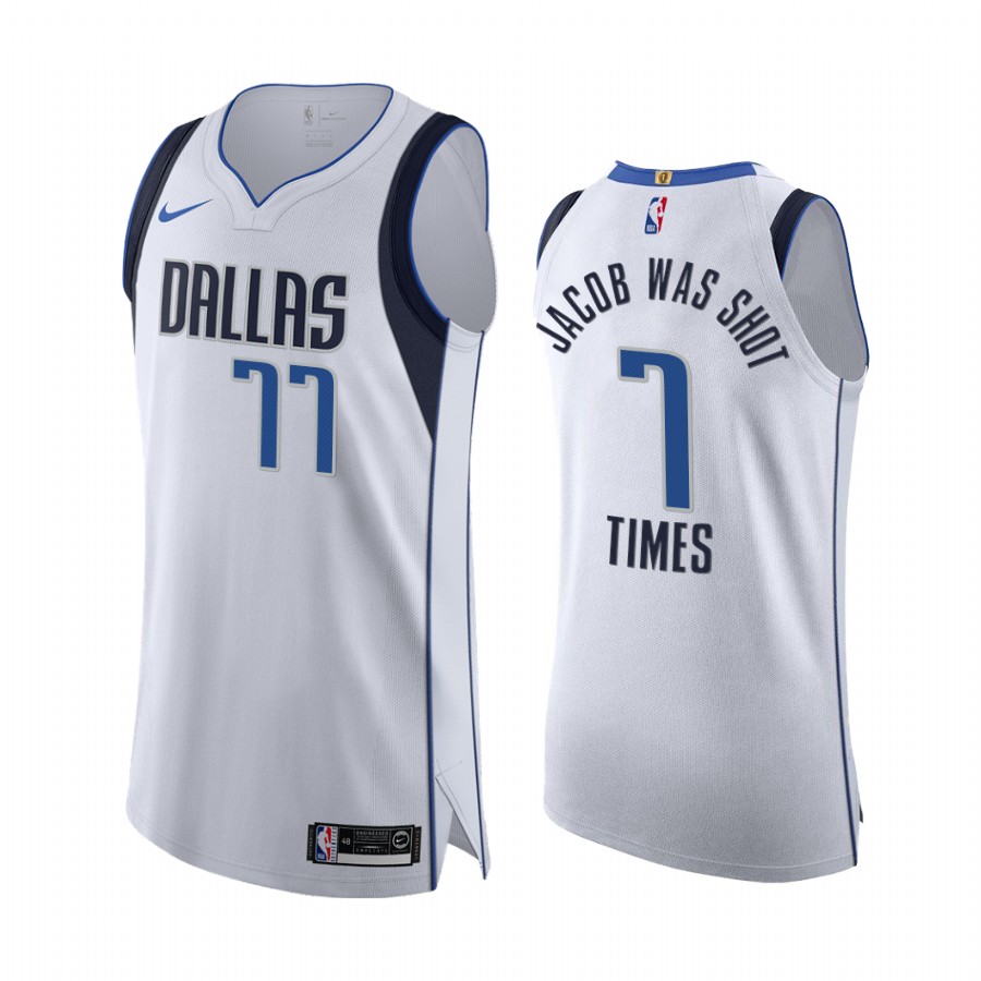 Dallas Mavericks Jacob was shot 7 times Luka Doncic White BLM Jersey