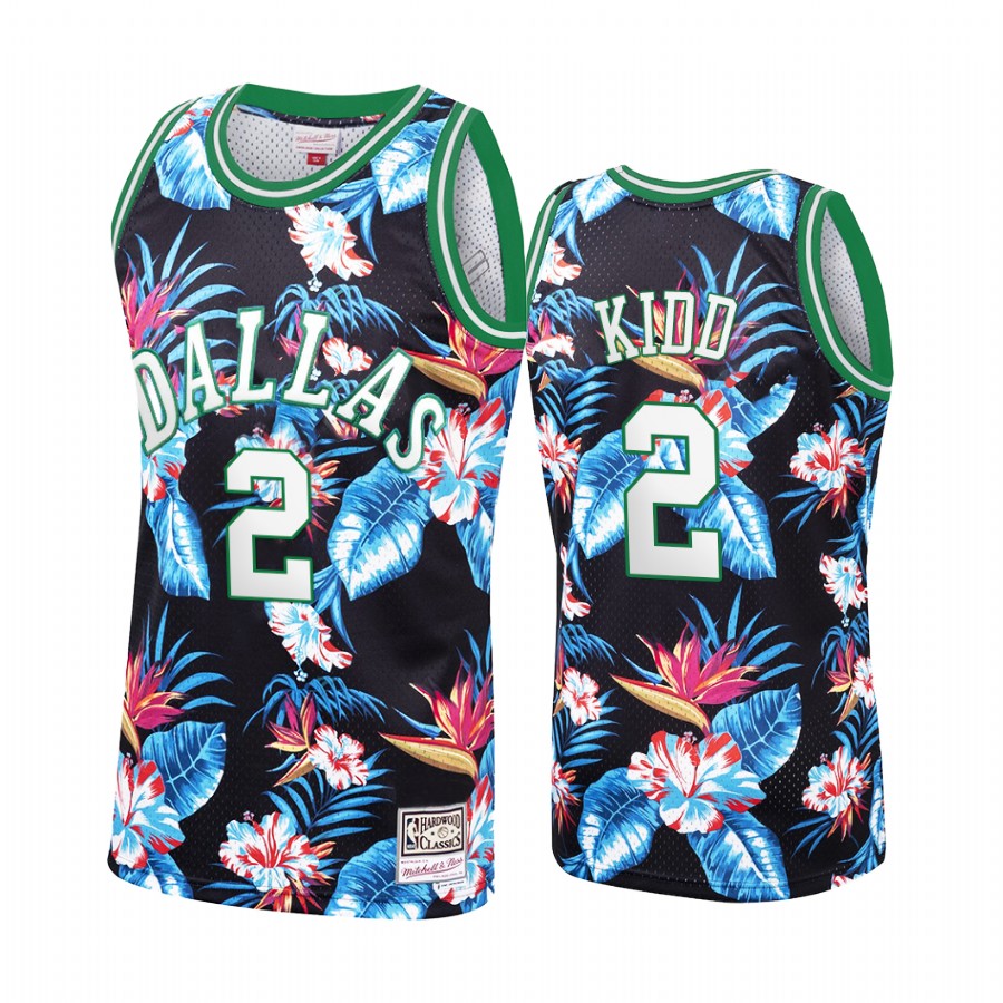 Dallas Mavericks Jason Kidd #2 Floral Fashion Jersey Men's