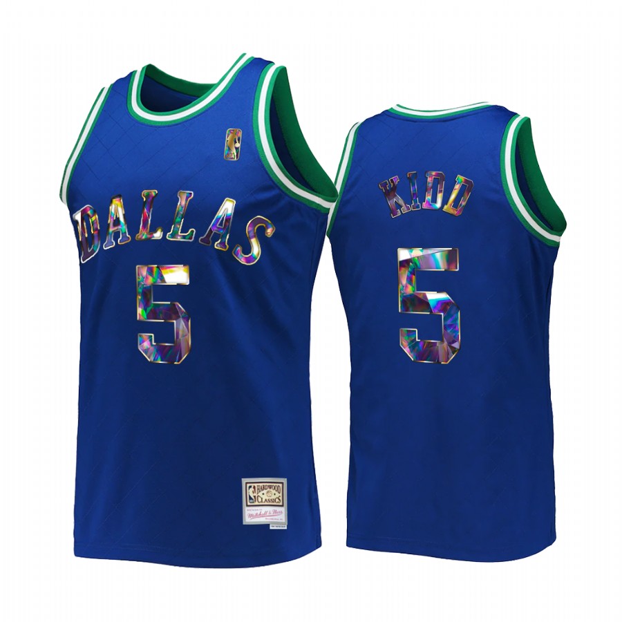 Dallas Mavericks Jason Kidd NBA 75th Anniversary Diamond #5 Blue Retro Jersey