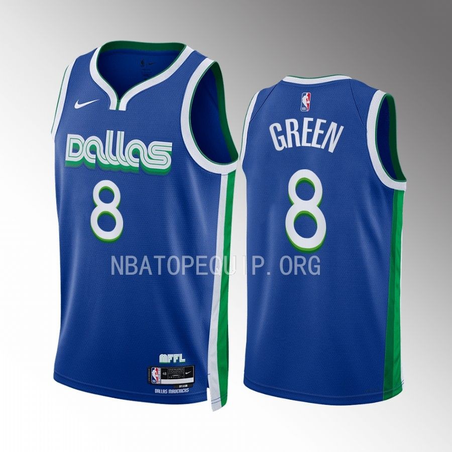 Dallas Mavericks Josh Green 2022-23 City Edition Blue #8 Jersey Swingman