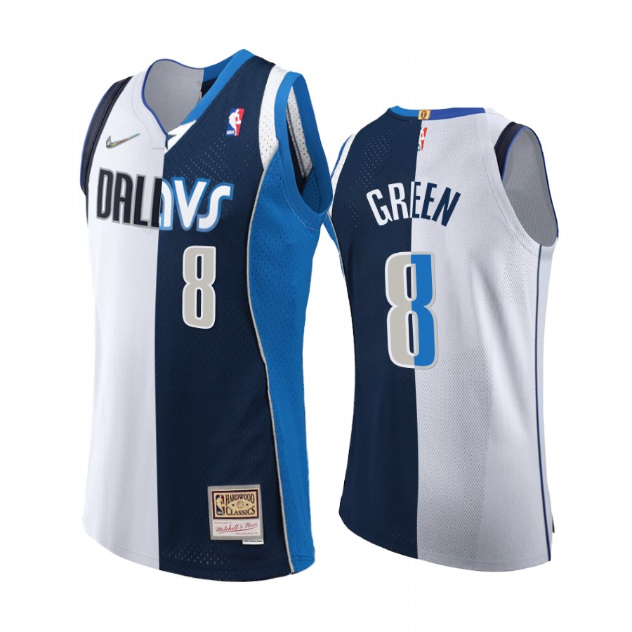 Dallas Mavericks Josh Green Ancient Split Modern Navy White Jersey Rare