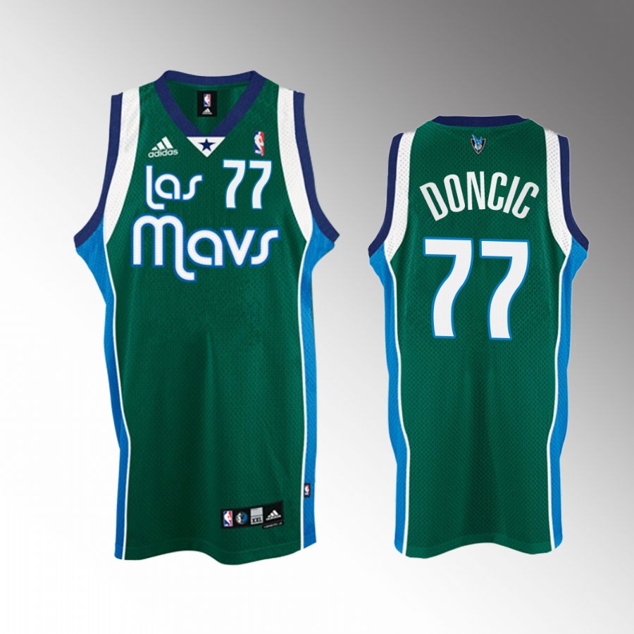 Dallas Mavericks Luka Doncic Noche Latina #77 Green Throwback Jersey