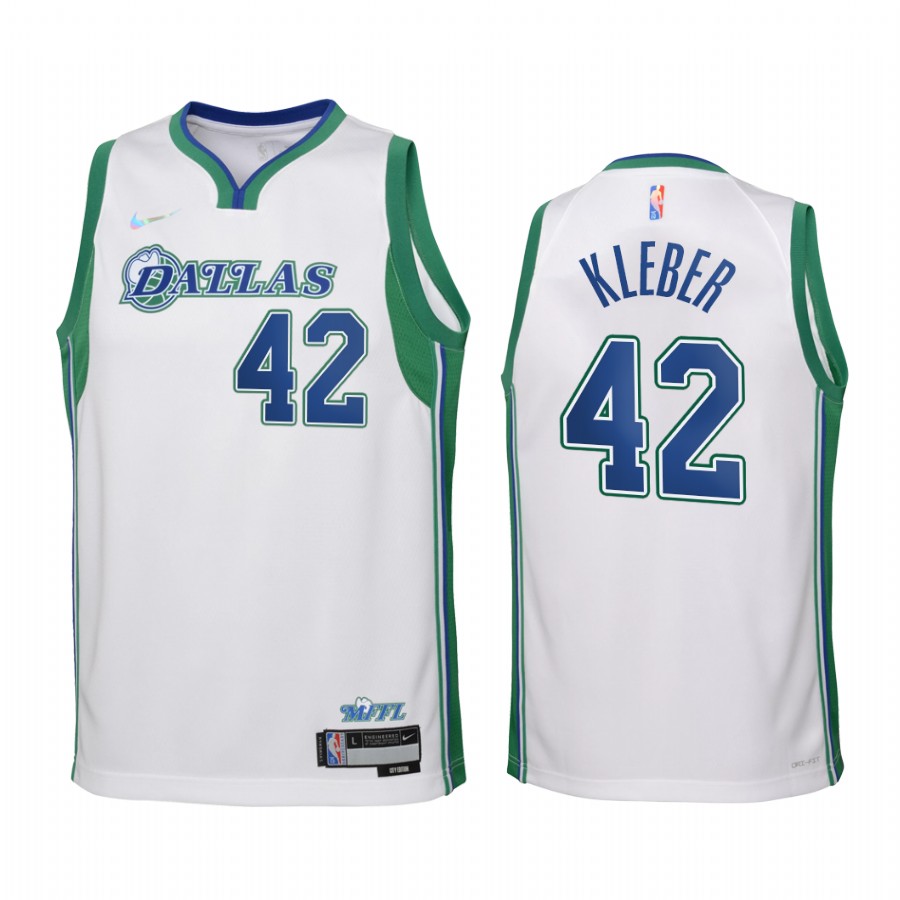 Dallas Mavericks Maxi Kleber City Edition White Youth Jersey NBA 75th Season #42