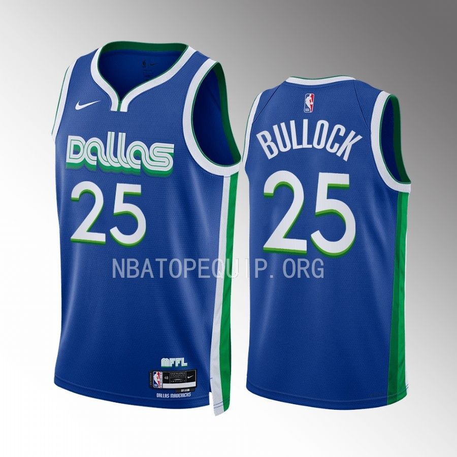 Dallas Mavericks Reggie Bullock 2022-23 City Edition Blue #25 Jersey Swingman