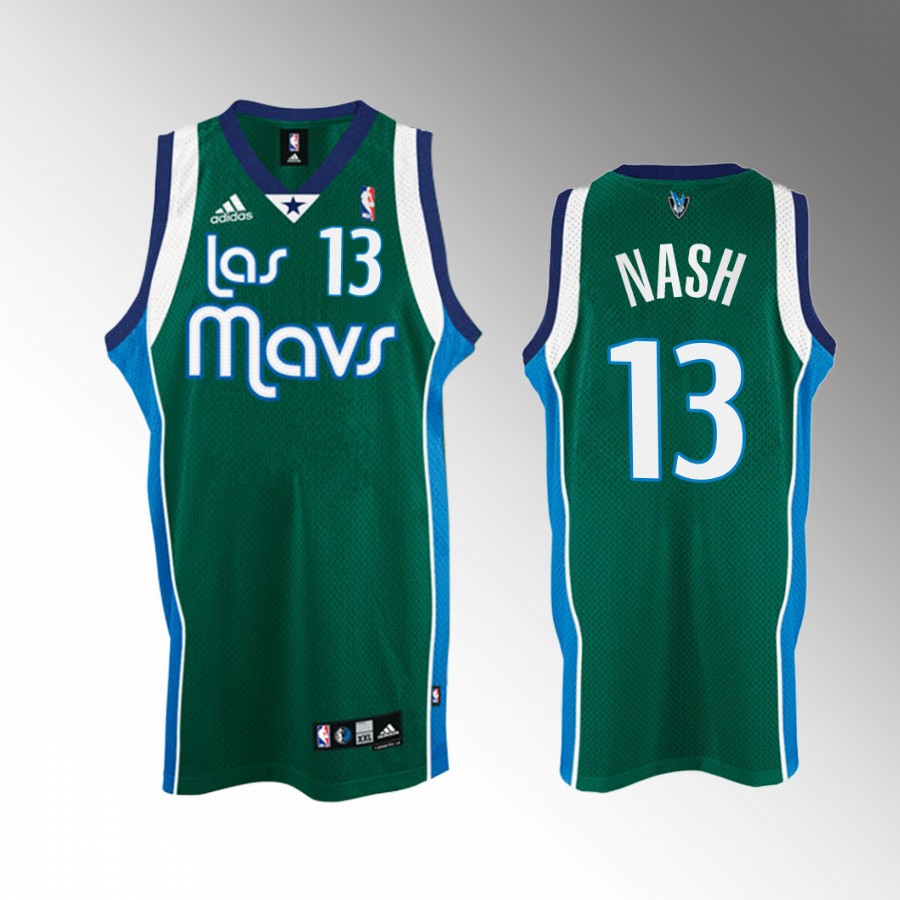 Dallas Mavericks Steve Nash Noche Latina #13 Green Throwback Jersey