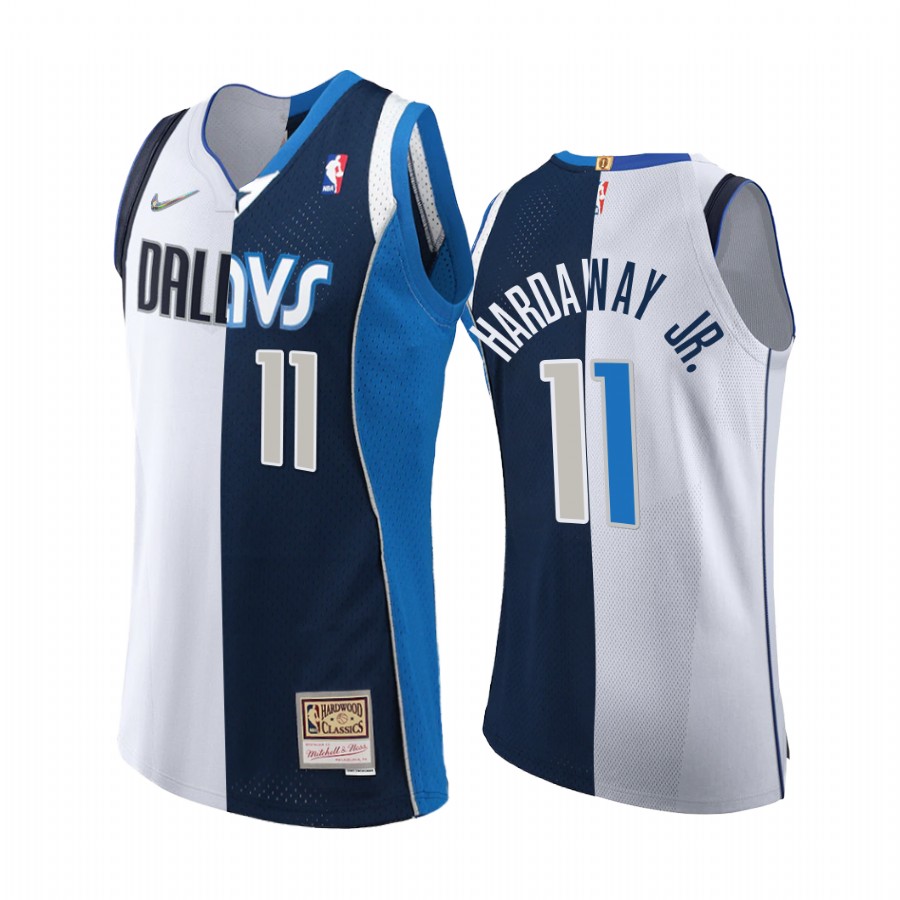 Dallas Mavericks Tim Hardaway Jr. Ancient Split Modern Navy White Jersey Rare