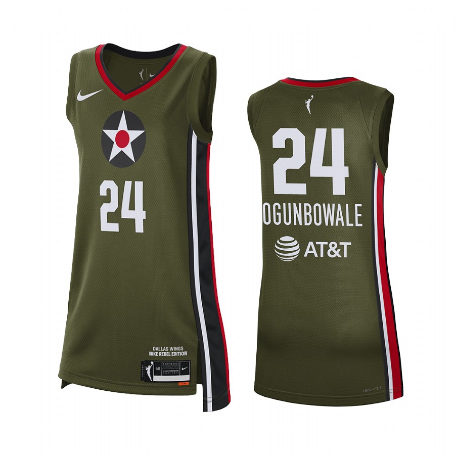 Dallas Wings Arike Ogunbowale 2021 Rebel Edition #24 Jersey Women Green WNBA 25th