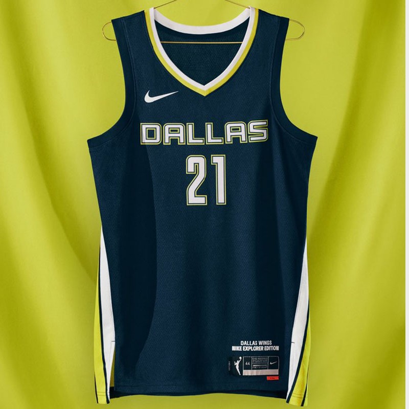 Dallas Wings Custom 2021 Explorer Edition #21 Jersey Women Green WNBA 25th