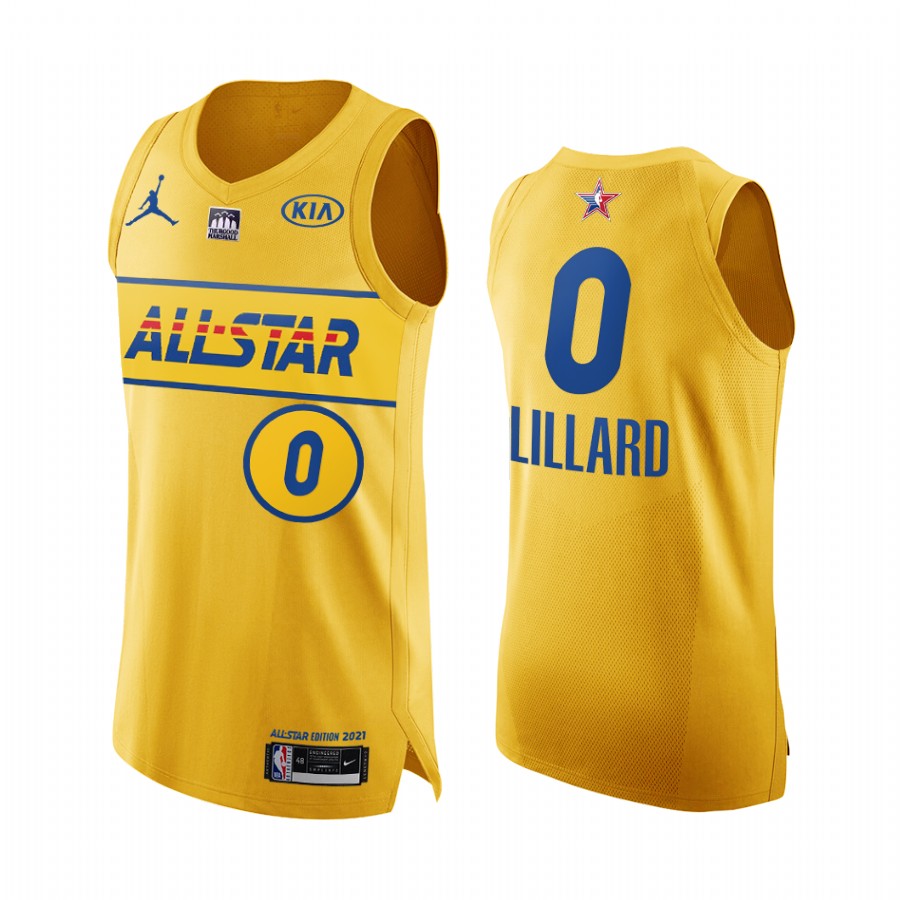 Damian Lillard 2021 All-Star Jersey Gold Western Conference Blazers Uniform