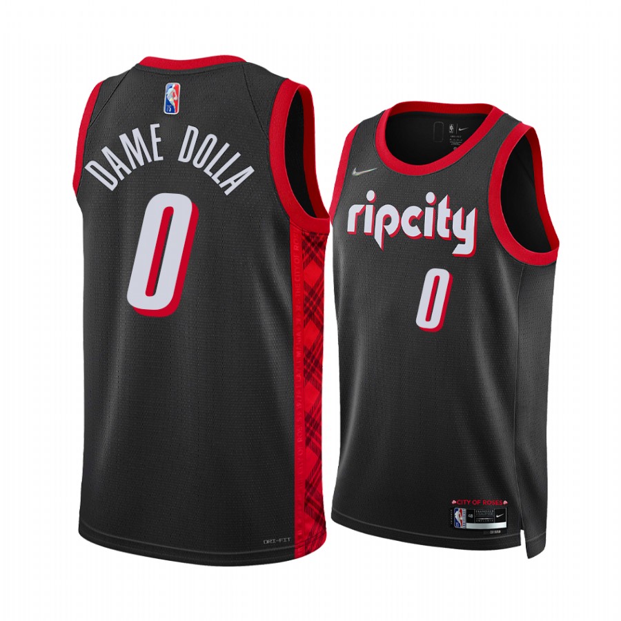 Damian Lillard Dame Dolla Blazers Nickname Diamond Edition Black Jersey 2022