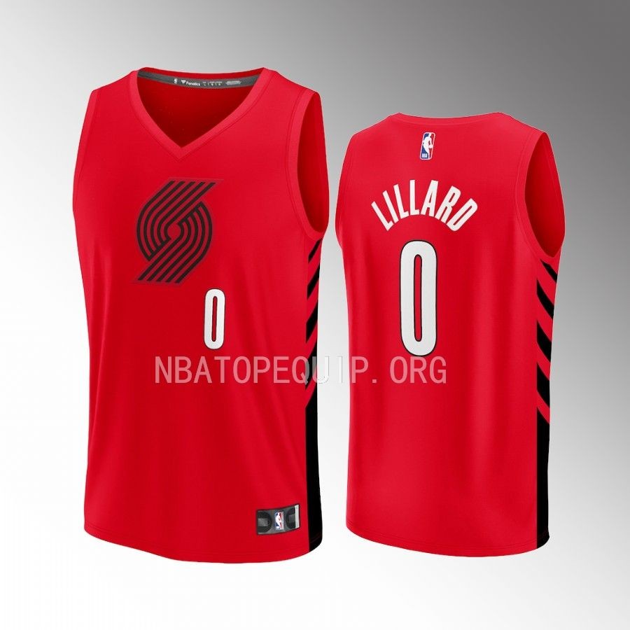 Damian Lillard Portland Trail Blazers Youth Red Fast Break Player Jersey Statement Edition