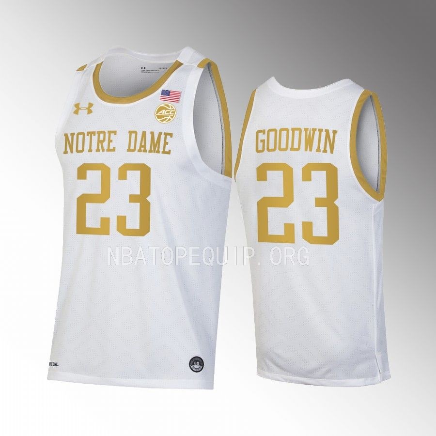 Dane Goodwin Notre Dame Fighting Irish White Jersey 2022-23 College
