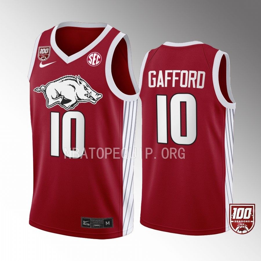 Daniel Gafford Arkansas Razorbacks Red Jersey 100 Season College