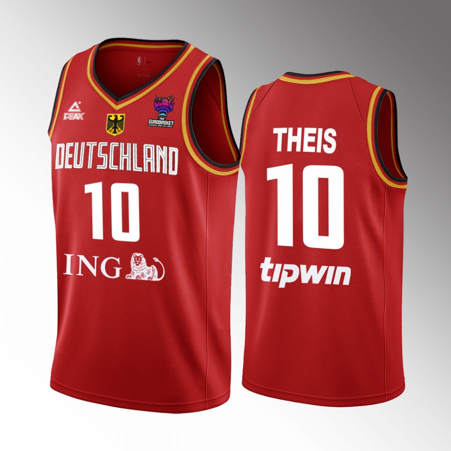 Daniel Theis Germany  FIBA EuroBasket 2022 Red Jersey #10