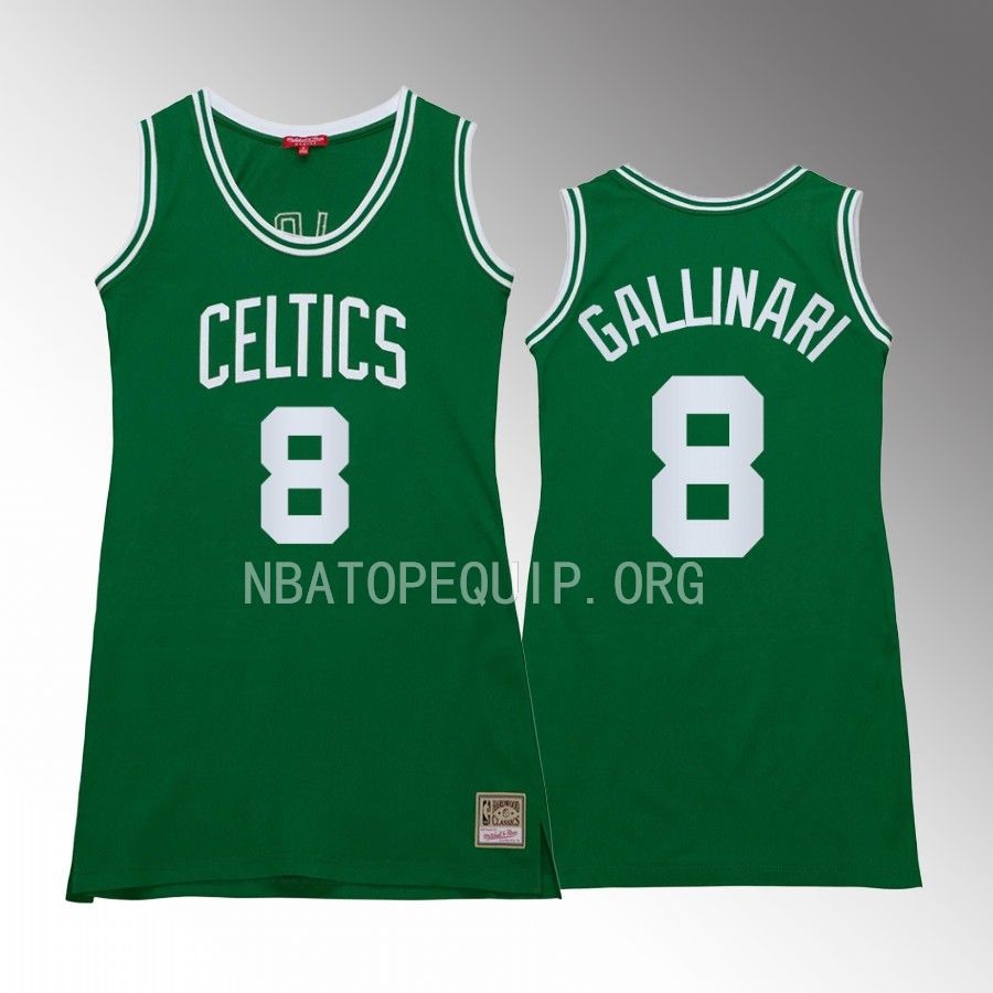 Danilo Gallinari Boston Celtics #8 Hardwood Classics Jersey Green Women