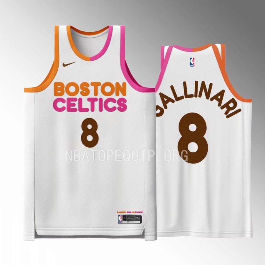 Danilo Gallinari Dunkin Donuts Boston Celtics #8 White Jersey Special