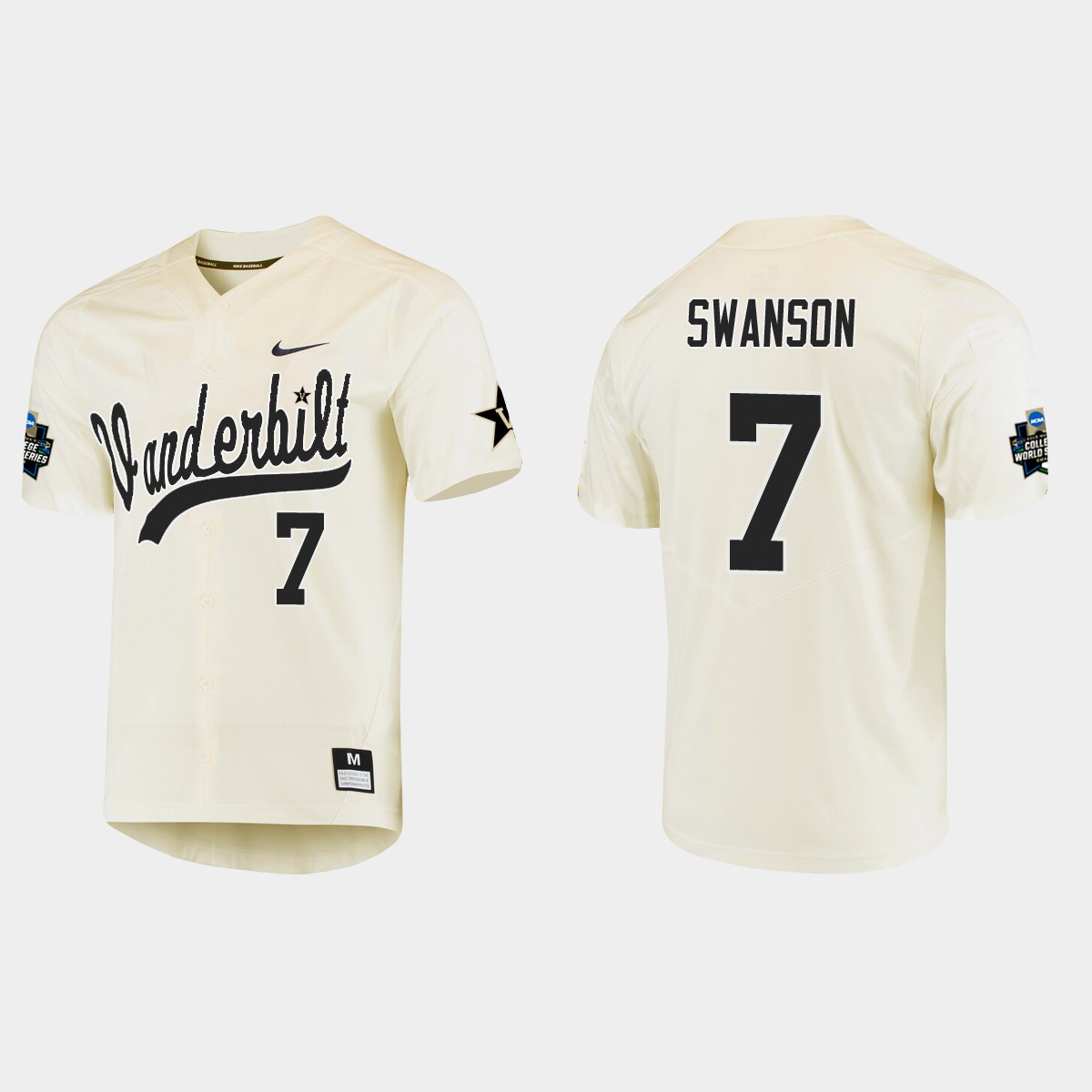 Dansby Swanson Vanderbilt Commodores College World Series  Jersey - Cream