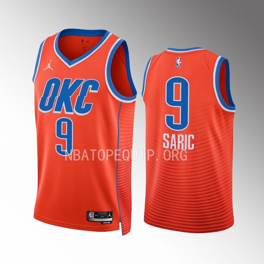 Dario Saric 2022-23 Oklahoma City Thunder Orange #9 Statement Edition Jersey Swingman