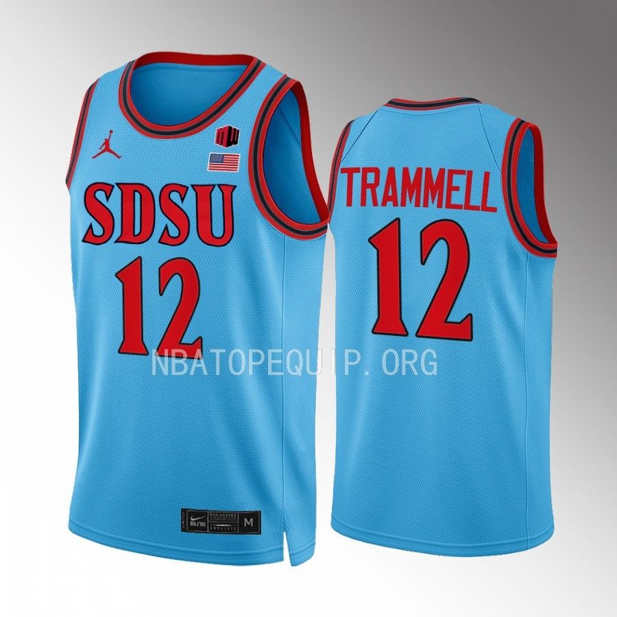 Darrion Trammell San Diego State Aztecs Blue Jersey 2022-23 Alternate