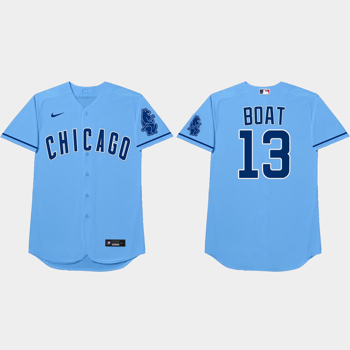 David Bote Nickname Cubs 2021 Players' Weekend Boat Jersey - Blue
