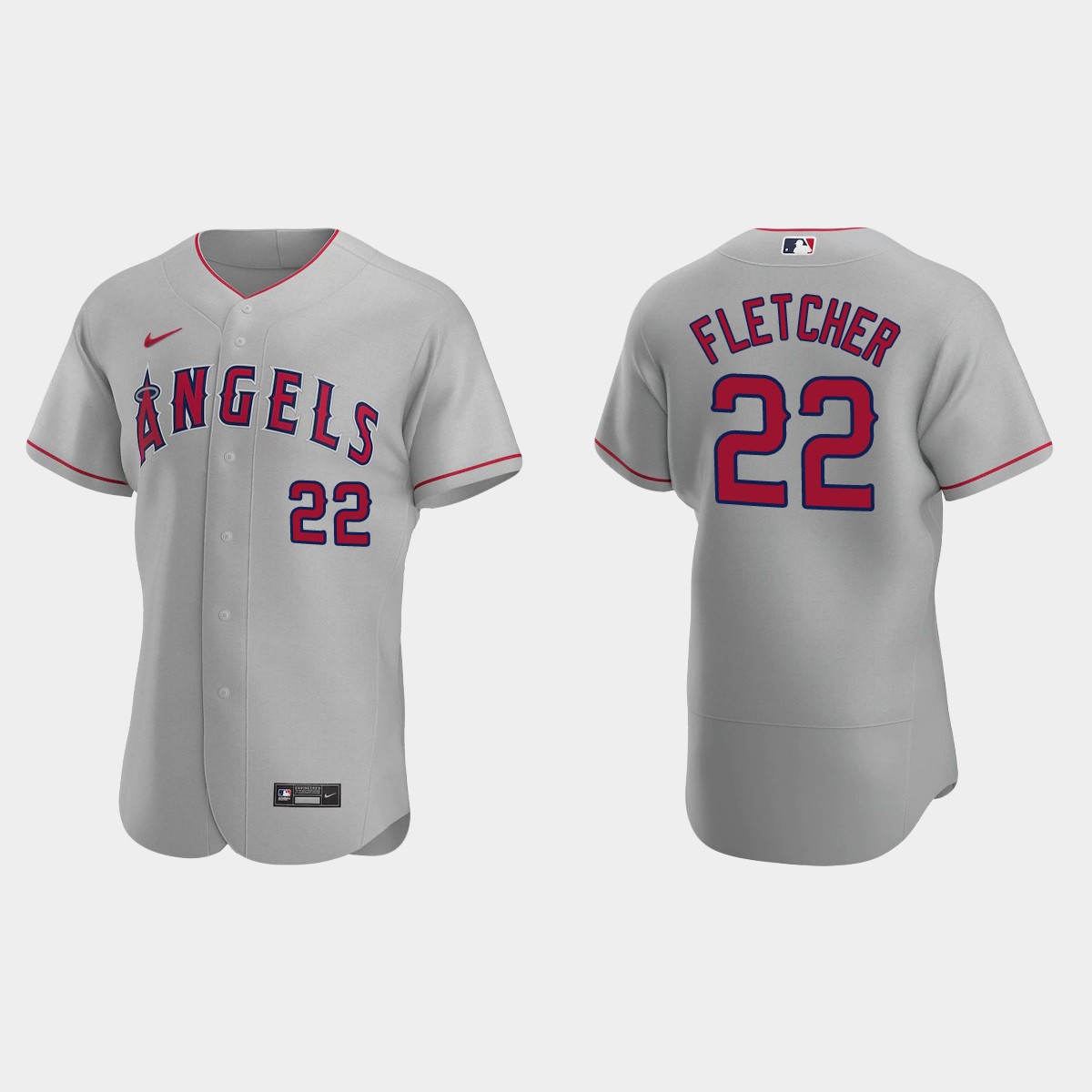 David Fletcher #22 Los Angeles Angels Road Jersey - Gray