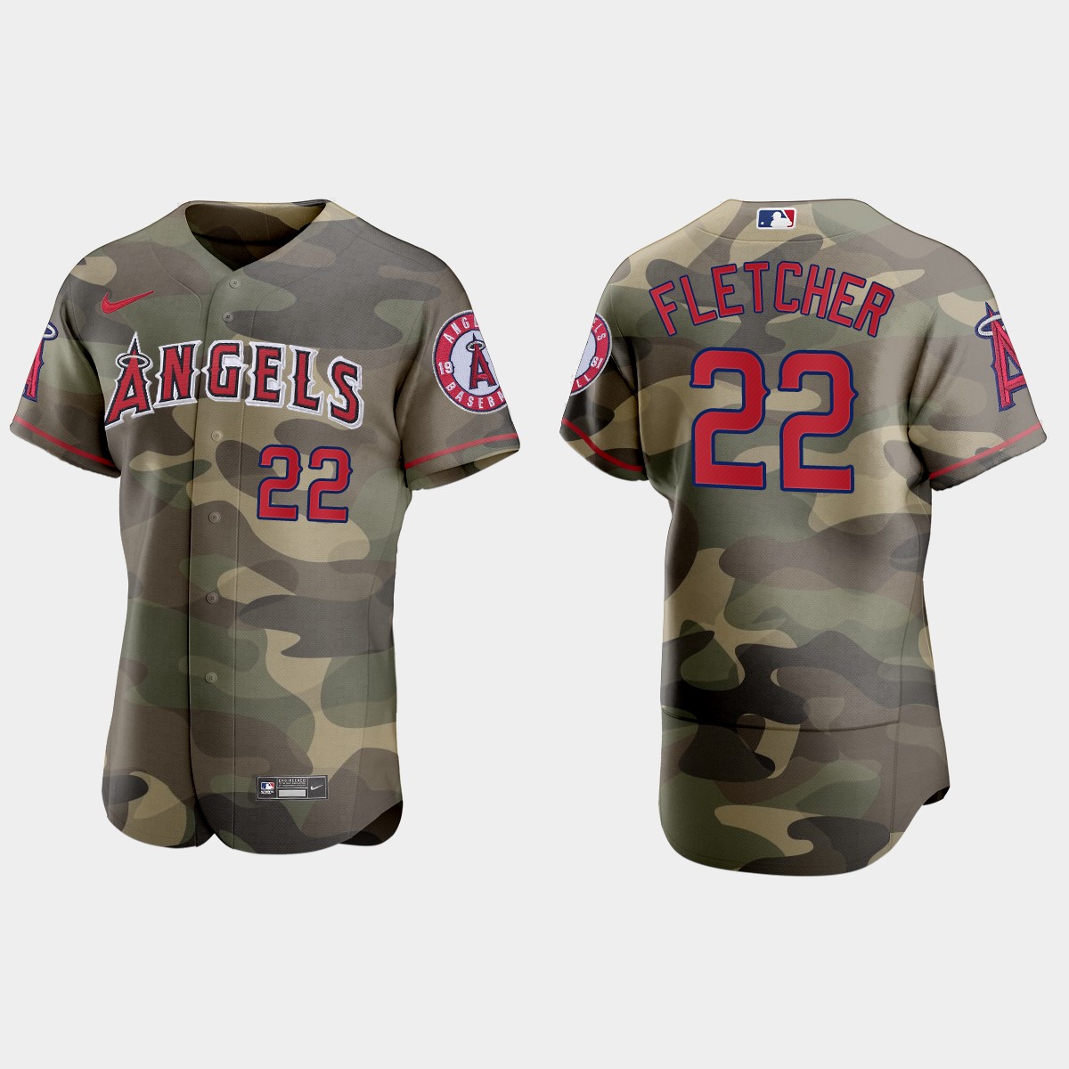 David Fletcher Los Angeles Angels 2021 National Armed Forces Day Jersey - Camo