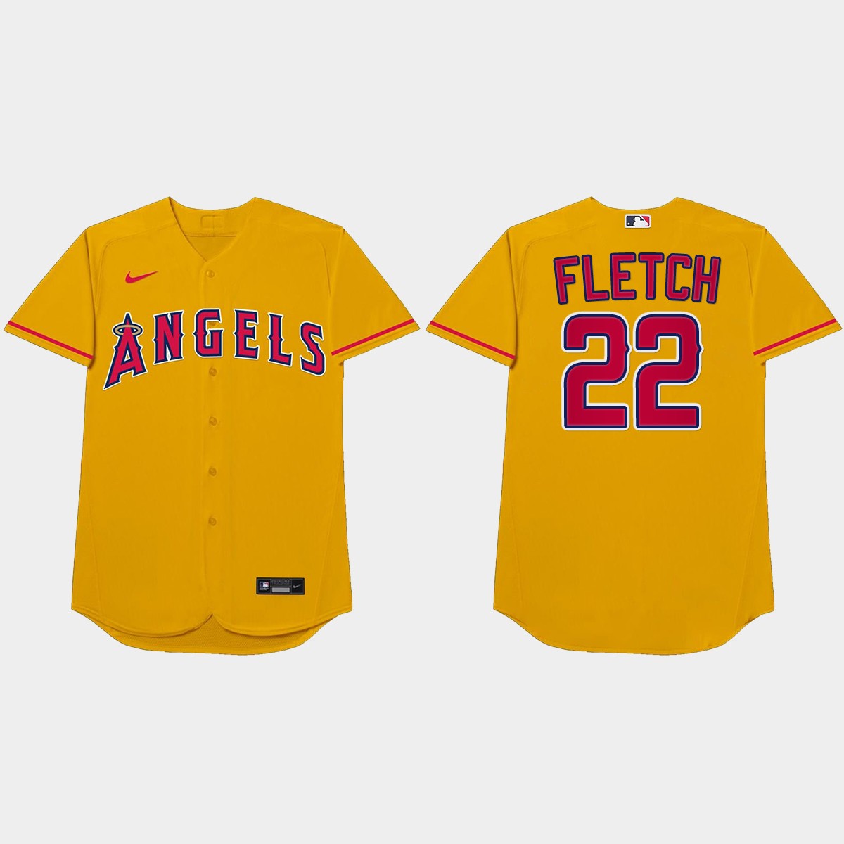 David Fletcher Nickname Angels 2021 Players' Weekend Fletch Jersey - Gold
