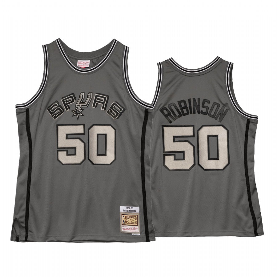 David Robinson #50 San Antonio Spurs Metal Works Jersey Charcoal