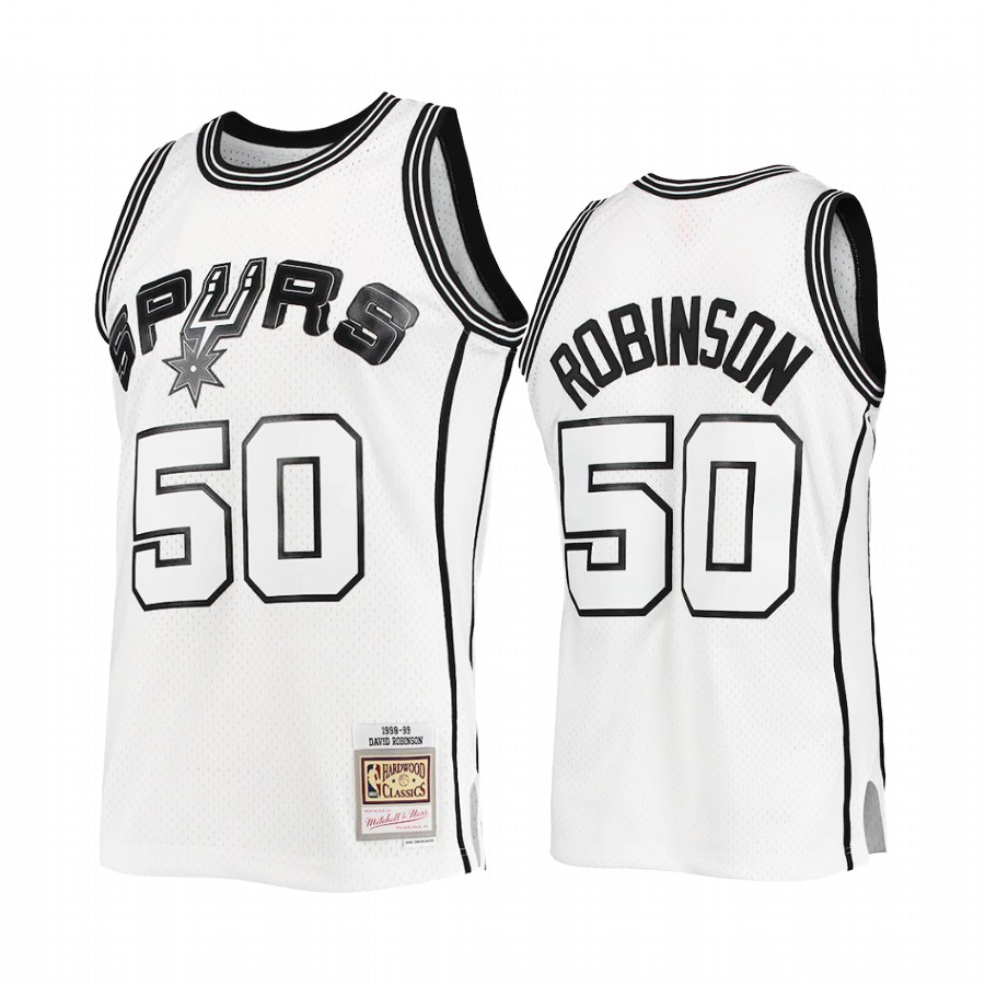 David Robinson 50 San Antonio Spurs Outdated Classic White Jersey Swingman