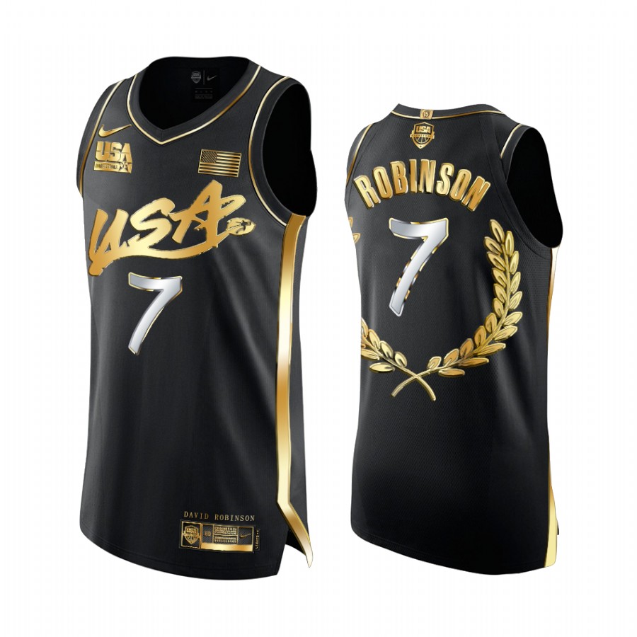 David Robinson Dream Team 1996 Glory Golden Limited Edition Black Jersey