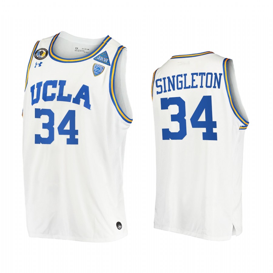 David Singleton UCLA Bruins White Jersey 2021 March Madness PAC-12 Stand Together