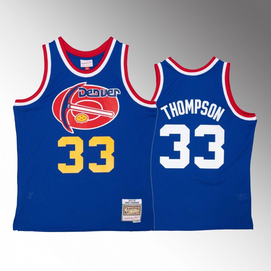 David Thompson Denver Nuggets Blue 1975-76 Classic Swingman #33 Jersey