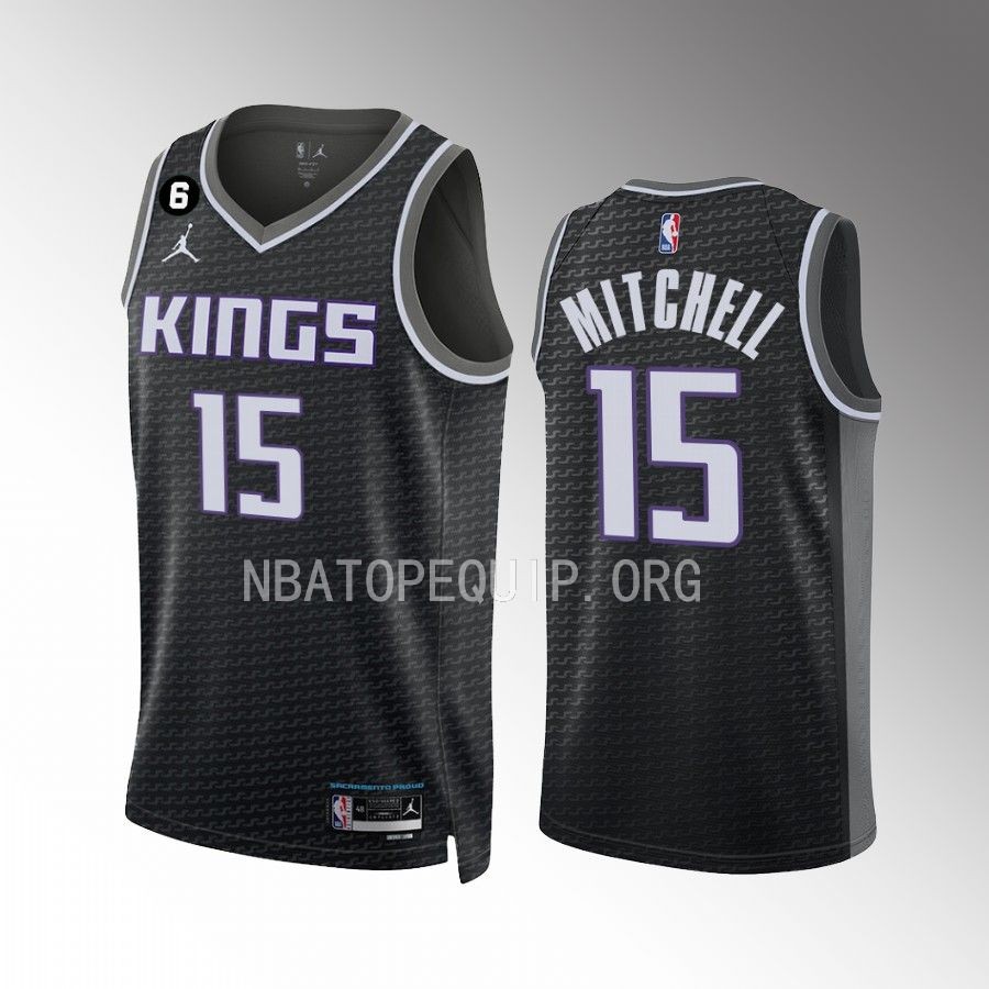 Davion Mitchell Sacramento Kings #15 Black Jersey 2022-23 Statement Edition Swingman