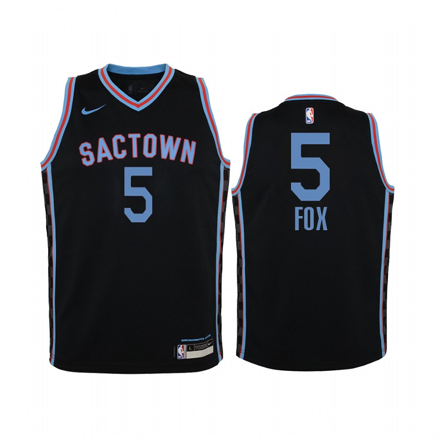 De'Aaron Fox Sacramento Kings 2020-21 City Edition Youth Jersey - Black