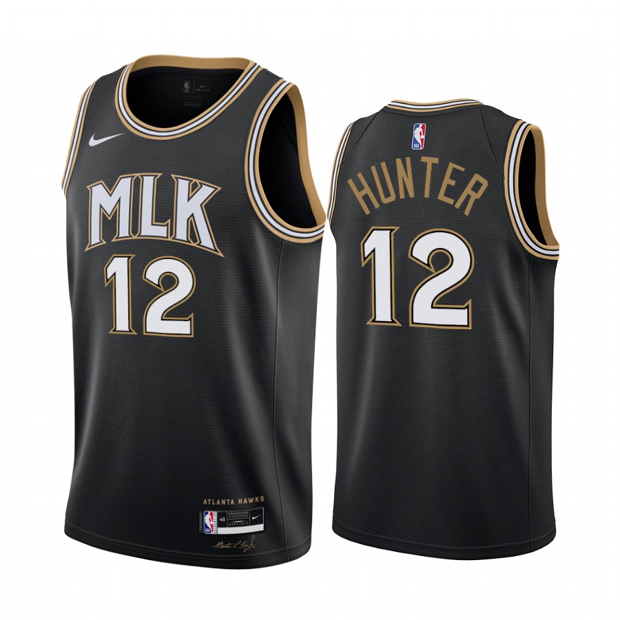 De'andre Hunter Atlanta Hawks 2020-21 Hunter MLK City Jersey honor Dr. King