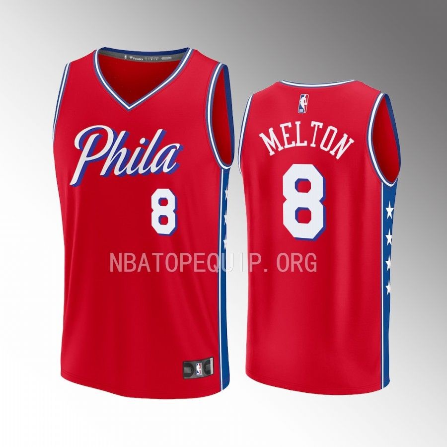 De'Anthony Melton 76ers #8 Red Jersey Fast Break Fast Break Player 2022-23 Statement Edition