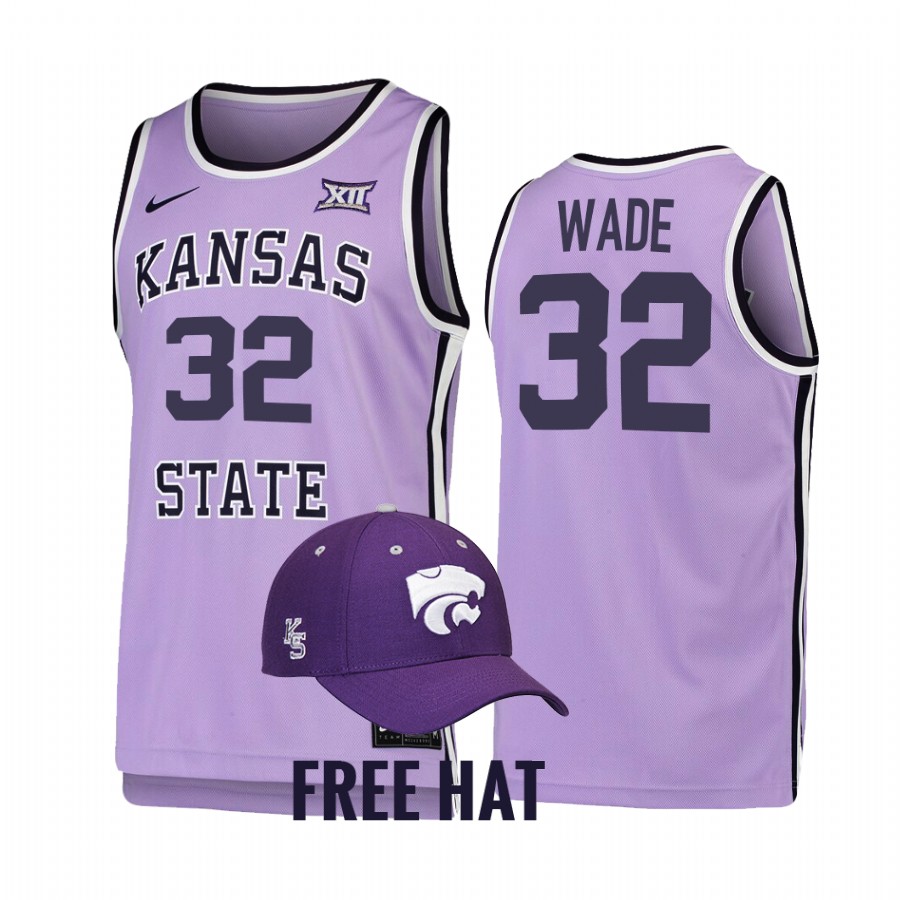 Dean Wade Kansas State Wildcats Purple Jersey Retro Alumni