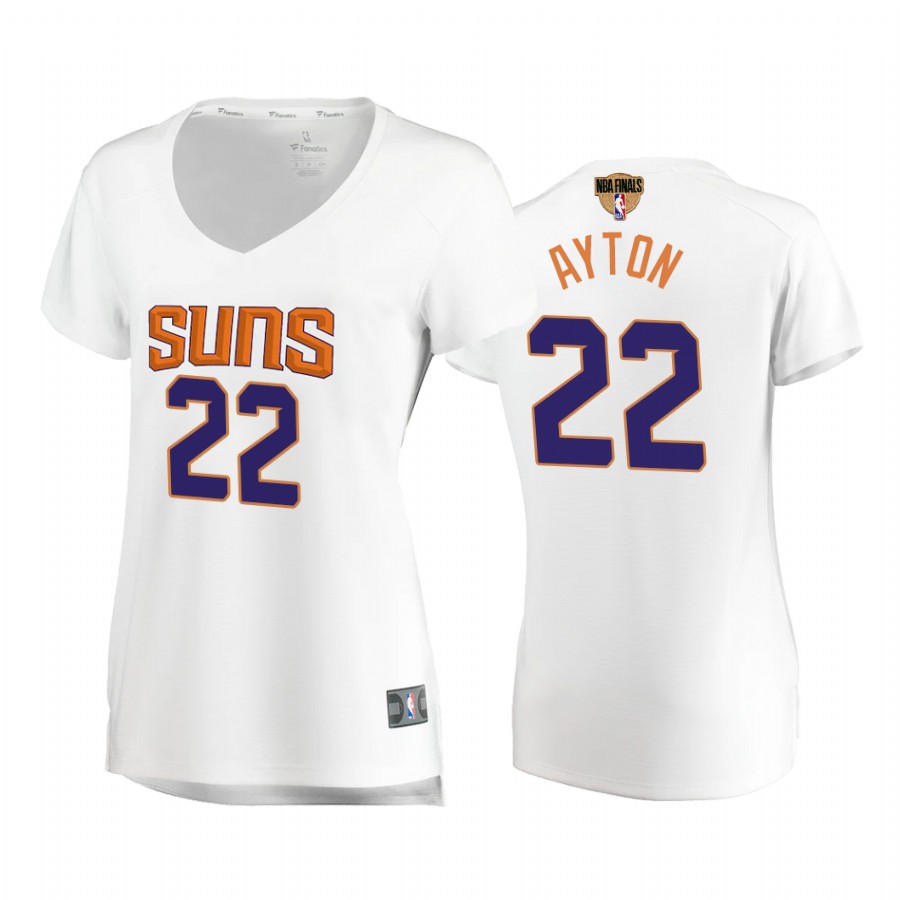 Deandre Ayton Phoenix Suns #22 White 2021 NBA Finals Women Jersey Association Edition