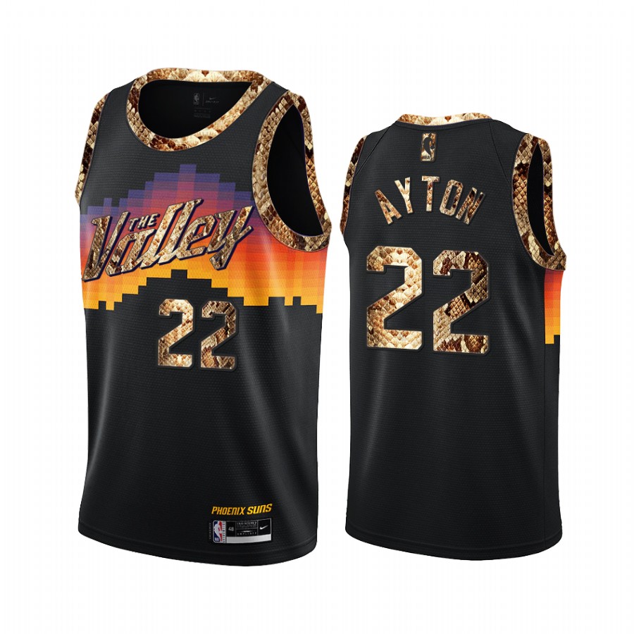 Deandre Ayton Phoenix Suns Black Python Skin Jersey 2021 Exclusive Edition