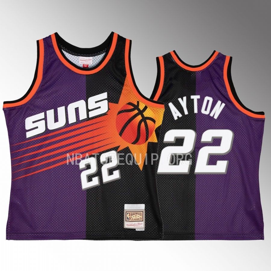 Deandre Ayton Phoenix Suns Purple Black Hardwood Classics Split Swingman #22 Jersey