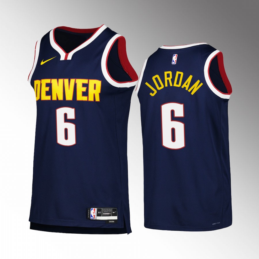 DeAndre Jordan Denver Nuggets #6 Navy Jersey 2022-23 Icon Edition Swingman