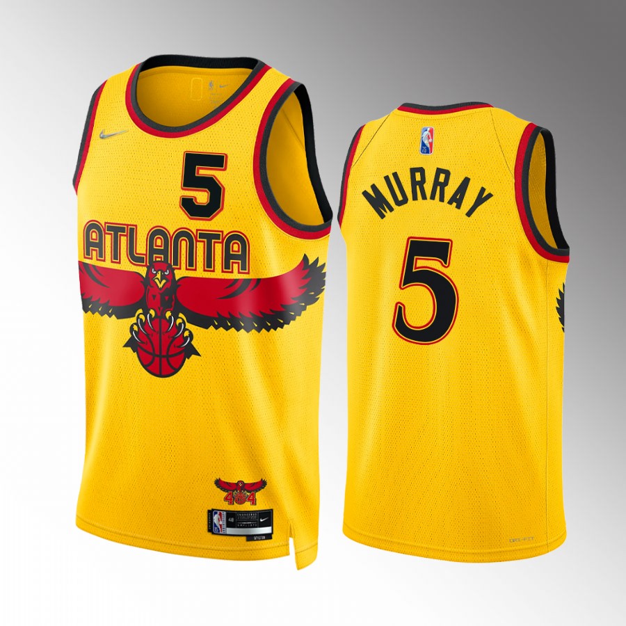 Dejounte Murray Atlanta Hawks Gold City Edition #00 Jersey 2022 Trade